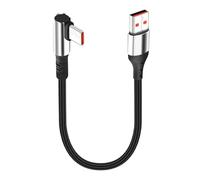 JSADZKJ Câble de charge court USB C, 90 degrés, USB A vers USB-C, 6 A, à angle droit, type C, pour voiture, compatible avec téléphone portable, tablette 9,8 pouces (USB vers USB C à angle droit)