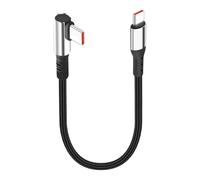 JSADZKJ Câble de charge USB C court à 90 degrés - Câble USB C vers USB-C - 6 A - Câble de charge rapide de type C à angle droit - Pour voiture - Compatible avec téléphone portable et tablette - 9,8