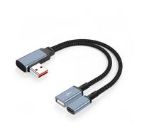JSADZKJ Câble de rallonge USB à angle droit 1 entrée 2 sorties | Câble répartiteur USB à 90 degrés avec ports femelles Type-C et ports femelles USB-A pour PC,ordinateur portable 1pied