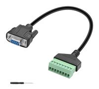 JSADZKJ Câble d'extension RS232 DB9 vers terminal 8 broches,Câble VGA femelle 9 broches vers terminal à vis sans soudure 8 broches DB9 vers terminal enfichable à 8 broches-1ft/30CM (DB9 femelle)