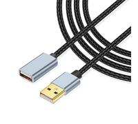 JSADZKJ Câble d'extension USB 2.0 Type A Câble adaptateur USB A mâle vers femelle Câble USB A vers USB A tressé en nylon Transfert de données compatible avec PC clé USB scanner clavier 9.8Ft