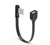 JSADZKJ Câble d'extension USB court de 90 degrés, câble adaptateur USB-A mâle vers femelle à angle droit, câble plat USB 2.0 C, charge rapide et synchronisation des données pour voiture, ordinateur