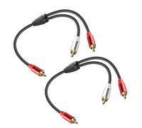 JSADZKJ Câble répartiteur RCA en Y vers 2 RCA stéréo audio caisson de basses mâle vers mâle Câble audio pour amplificateur, haut-parleur, son, TV, câble de raccordement audio 24 K plaqué or