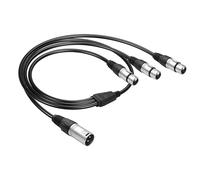 JSADZKJ Câble séparateur en Y pour microphone XLR, câble séparateur pour microphone XLR 3 en 1,Câble audio symétrique xlr 1 mâle vers 3 femelles-1,96Ft (1 mâle à 3 femelle)