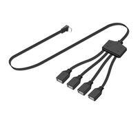 JSADZKJ Câble séparateur Plat Type C vers Multi USB A Cordon d'extension USB C mâle vers 4 connecteurs Type A Femelles 2.0 OTG Câble pour la Charge et Le Transfert de données 1.6ft (Type C Haut)