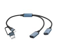 JSADZKJ Câble séparateur USB A+C vers USB Câble de chargement USB A/C 2 en 1 vers 2 USB 2.0 Câble de données USB A/C mâle vers 2 USB femelle Câble adaptateur OTG pour téléphone portable