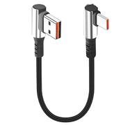JSADZKJ Câble USB-C 90° - 9,8 Pouces Charge Rapide Type C vers USB 2.0 pour Smartphone et Tablette