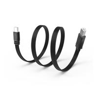JSADZKJ Câble USB-C vers imprimante ultra-souple,câble plat mâle USB Type-C vers mâle Type-B 2.0, câble d'extension Type-B 2.0 pour scanner à 480 Mbps, pour télécopieur, clavier MIDI-50cm