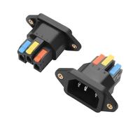 JSADZKJ Fiche à Connexion Rapide sans Soudure IEC C14 pour Montage sur Panneau, Prise d'alimentation modulaire C14 10A 250V pour Montage sur Panneau,Ordinateurs,serveurs(Lot de 2) (Noir)
