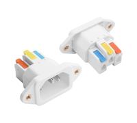 JSADZKJ Fiche à Connexion Rapide sans Soudure IEC C14 pour Montage sur Panneau, Prise d'alimentation modulaire C14 10A 250V pour Montage sur Panneau,Ordinateurs,serveurs(Lot de 2) (Blanc)