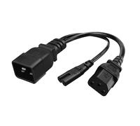 JSADZKJ IEC 320 C20 à C13 + c7 y Splitter Power Plug Line C20 mâle à C13 et C7 Femelle y Splitter Power prolongateur PDU UPS Moniteur d'imprimante y Splitter Power Line pour Ordinateur