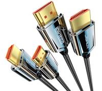 JSAUX 2 Pièces Câble HDMI 8K 2M, HDMI2.1 Ultra Haute Vitesse 48 Gbit/s (8K@60Hz 4K@120Hz 144Hz), Câble HDMI eARC HDR10 HDCP 2.2&2.3 3D, Compatible avec PS5/X Box/UHDTV/Lecteur Blu ray/Moniteur