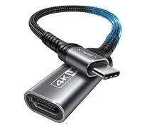 JSAUX Adaptateur USB C vers HDMI 4K, Type C Thunderbolt 3 vers HDMI, Compatible avec iPhone 17 Pro 16 15, MacBook Pro Air, Dell XPS 15, Samsung Galaxy S24 S10 S9, Huawei P40, Surface Pro 7, Gris