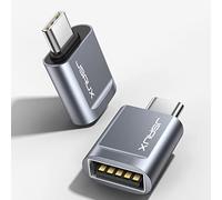 JSAUX Adaptateur USB C vers USB (Lot de 2), Type C vers USB 3.0 mâle vers Femelle, Compatible avec MacBook Pro/Air, iMac 2021, Samsung Galaxy S23 S21 S10 et d'autres appareils de Type C-Gris