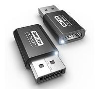 JSAUX Adaptateurs DisplayPort vers HDMI 4K Paquet de 2, résolution 4K@30 Hz HDTV convertisseur Durable DP mâle vers HDMI Femelle pour TV, Thinkpad, HDTV, Moniteur, projecteurs, Ordinateurs Portables
