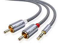 JSAUX Câble Cinch Jack Audio 3.5mm Mâle vers 2 RCA Mâle Câble RCA Jack Stéréo Compatible avec TV PC Téléphone Tablette Amplificateur Chaîne HiFi DVD Barre de Son Home Cinéma Autoradio Enceinte-7.5M