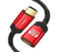 JSAUX Câble d'extension HDMI 2 m 4K @ 60 Hz 2K@144Hz HDR High Speed HDMI 2.0 mâle vers femelle prend en charge 3D 18 Gbps ARC Ethernet Compatible avec TV Stick Roku Fire Stick Blu Ray PS3 PS4 Rouge