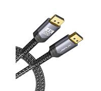 JSAUX Câble Displayport 1 m, câble DP (4K @ 60 Hz, 2K @ 165 Hz, 2 K @ 144 Hz), prise en charge DisplayPort vers DisplayPort 1 m compatible avec moniteur, ordinateur portable, PC, graphique, TV