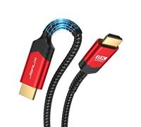 JSAUX Câble HDMI 10 m, long câble HDMI 2.1 fibre optique 8 K haute vitesse 48 Gbps 8 K @ 60 Hz, 4K @ 120 Hz, UHD HDR 10+, eARC, Dolby Vision, 3D, VRR, compatible avec PS4, PS5, 8 K Gaming