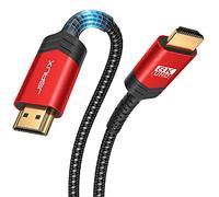 JSAUX Câble HDMI 2.1 15M, Highspeed 48Gbps 8K@60Hz, 4K@120Hz, UHD HDR 10+, eARC, Dolby Vision, 3D, VRR, Compatible avec PS4 Pro, PS5, Jeux 8K, TV, Lecteur Blu-Ray, Projecteur