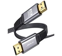 JSAUX Câble HDMI 4K 2meter, Fil Plat Câble HDMI 2.0 Nylon tressé Support 4K@60Hz 3D HDR UHD 2160p 1080p Ethernet ARC - Cordon HDMI pour Lecteur Blu-Ray/ PS3/ PS4/ Netfix/Fire TV/Ecran - Gris