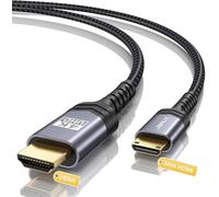 JSAUX Câble Mini HDMI vers HDMI 1.8M, [Mini HDMI] Câble HDMI 2.0 haute vitesse 4K@60 Hz, compatible avec caméra, caméscope, tablette et carte graphique/vidéo, ordinateur portable, Raspberry Pi Zero W