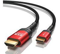 JSAUX Câble Mini HDMI vers HDMI 3M, [Mini HDMI] Câble HDMI 2.0 haute vitesse 4K@60 Hz, compatible avec caméra, caméscope, tablette et carte graphique/vidéo, ordinateur portable, Raspberry Pi Zero W
