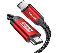 JSAUX Câble USB C vers HDMI 3M (4K@60Hz), Câble USB C HDMI [Compatible avec Thunderbolt 4/3], Compatible avec iPhone 16/15, MacBook Pro/Air, iPad Pro/Air, Surface, Galaxy S24/S23 Ultra, Dell, HP - 3M