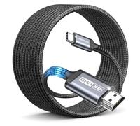 JSAUX Câble USB C vers HDMI 4M 4K 60Hz compatible avec 4K 30Hz pour Thunderbolt 3 iPhone 17 16 Pro 15 MacBook Pro Air 2018 iPad Pro Galaxy S25 S24 S10 S9 Surface Book