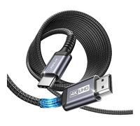 JSAUX Câble USB C vers HDMI 5M 4K 60Hz compatible avec 4K 30Hz pour Thunderbolt 3 iPhone 17 16 Pro 15 MacBook Pro Air 2018 iPad Pro Galaxy S25 S24 S10 S9 Surface Book