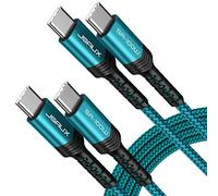 JSAUX Câble USB C vers USB C 100W pour iPhone 18 Pro, Lot de 2, 2M, Vert | Câble de Charge Rapide pour iPhone Duo 18 Pro Max 17 16 Samsung Galaxy S26 S25 S24 MacBook iPad Air Pro
