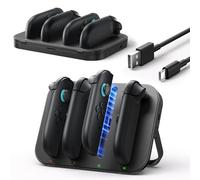 JSAUX Chargeur Compatible avec Nintendo Switch 2, Station de Charge Magnétique 4-en-1 avec Support Réglable et Indicateur LED, Chargeur de Manettes Switch 2 avec Câble USB C