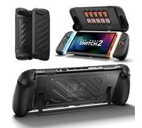 JSAUX Coque de Protection Séparée pour Switch 2, Cadre Central en TPU et Couvercle en PC, Prise Antidérapante Ergonomique, Rangement pour 10 Cartes de Jeu, Compatible avec le Support - PC0114