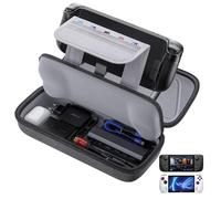 JSAUX Étui pour Steam Deck/ROG Ally, Étui de Transport Protectrice à Coque Dure avec Chargeur Intégré et Rangement Station d'accueil, Étui Transport Portable pour Steam Deck OLED/ROG Ally X - BG0106X