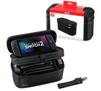 JSAUX Étui Tout-en-Un pour Nintendo Switch 2, Sac de Rangement de Voyage pour Dock, Manette Pro et Accessoires, Convient à la Console avec Coque, Grande Capacité - Noir