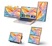 JSAUX FlipGo Horizon Pro Extension Écran pour Ordinateur Portable avec Design Snap Lock Magnétique, 15,6" FHD 1080P Triple Écran pour PC Portable 13"-16" pour Windows/MacOS-Pilote requis