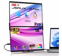 JSAUX FlipGo Pro 16" Extension Triple d’Écran pour Ordinateur Portable, 2.5K Double Moniteur pour PC Portable Triple Écran pour Windows/macOS, Connexion Via Un Seul câble/Design Magnétique/DisplayLink