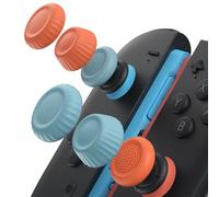 JSAUX grips de pouce pour Nintendo Switch 2, capuchons de joystick antidérapants améliorés, design ergonomique, prise de jeu améliorée, confortables et durables, bleus et orange, 3 paires 6 pièces