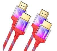 JSAUX Lot de 2 câbles HDMI vers HDMI 2.1 10K 8K de 3 m, 48 Gbit/s, ultra haute vitesse, super fin, 8K @ 60 Hz, 4K @ 120 Hz, HDCP 2.2 et 2.3, eARC, ARC, CEC, compatible avec TV/ordinateur