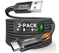 JSAUX Lot de 2 câbles USB C 3,1 A de 2 m - Câble de charge USB type C - Charge rapide - Compatible avec Samsung Galaxy S22 S21 S20 S10 S9 S8 Plus, Note 20 10 9 8, A3 A5, LG G5 G6 V20, Huawei P30 P20