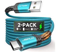 JSAUX Lot de 2 câbles USB C 3,1 A de 2 m - Câble de charge USB type C - Charge rapide - Compatible avec Samsung Galaxy S22 S21 S20 S10 S9 S8 Plus, Note 20 10 9 8, A3 A5, LG G5 G6 V20, Huawei P30 P20