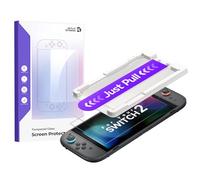 JSAUX Lot de 2 Protections d'écran en Verre Trempé pour Nintendo Switch 2, Cadre de Pose Guidé pour Installation Facile, Haute Transparence HD, Dureté 9H+, Anti-Empreintes, Résistant aux Chocs