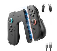 JSAUX Poignée de Charge Ergonomique pour Switch 2, Manette Magnétique Compatible avec les JoyCon de la Switch 2, Jouez tout en Rechargeant avec Indicateur LED et Câble de Charge 1,5 m / 4,9 ft - Noir