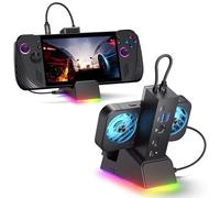 JSAUX Station d'accueil ROG Ally X/ROG Ally/Steam Deck/Legion Go, station d'accueil 7 en 1 pour ROG Ally X avec ventilateur de refroidissement RVB, HDMI 4K 120Hz, Gigabit Ethernet, double USB et USB C