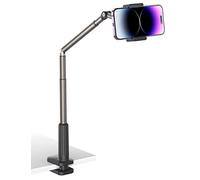 JSAUX Support de téléphone pour Bureau et lit, Support de téléphone Flexible Universel à 360° avec Pince de Serrage pour Table de Chevet, Compatible avec iPhone 14, 13, 12, 11, etc. [Noir]