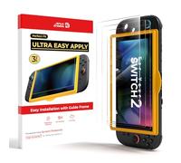 JSAUX Verre Trempés pour Nintendo Switch 2 (2025), [Lot de 3] Verres Protecteur d'Écran Ultra HD avec Dureté 9H, Antirrayures, Couverture Intégrale, Installation Facile via Cadre de Montage