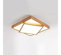 JSBDPHW Plafonnier À Encastrer À LED en Forme De Carré en Bois Massif À Double Couche Créatif, 3 Températures De Couleur, Abat-Jour en Acrylique, Luminaire pour Décor De Chambre À Coucher De Salon
