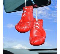 JSCARLIFE 1 paire de mini gants de boxe pour miroir de voiture, gants de boxe à suspendre, gants de boxe miniatures à suspendre, gants de boxe pour la maison, la voiture, sac et porte-clés (rouge)