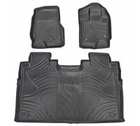 JSCARLIFE Lot de 3 tapis de sol de voiture en TPE toutes saisons pour F&ord F150 (2015-2024) SuperCrew Cab F-150 Raptor & LTD, noir, très résistant