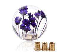 JSCARLIFE Pommeau de levier de vitesse universel en forme de fleur, violet, alliage d'aluminium et acrylique, 14 cm x 4,3 cm